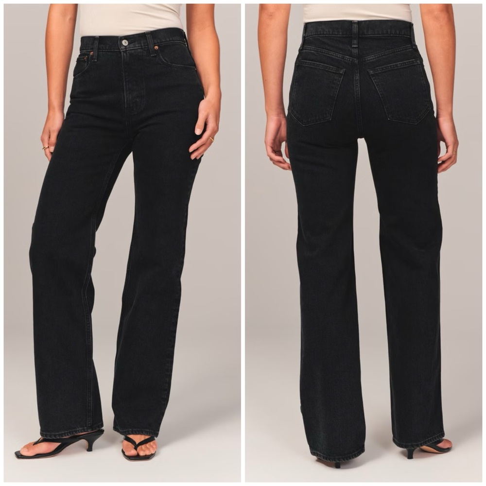 Abercrombie & Fitch Black Straight Leg Jeans